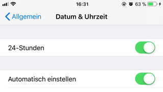 iPhone Uhrzeit automatisch einstellen