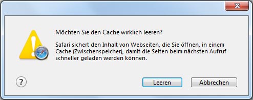 Safari-Cache auf Windows löschen