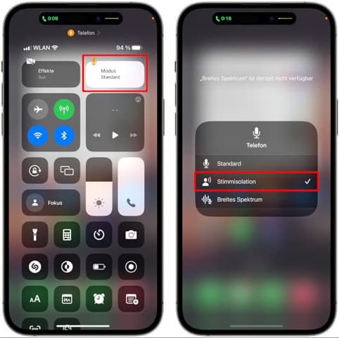 Stimmisolation deaktivieren