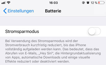 iPhone Stromsparmodus aktivieren
