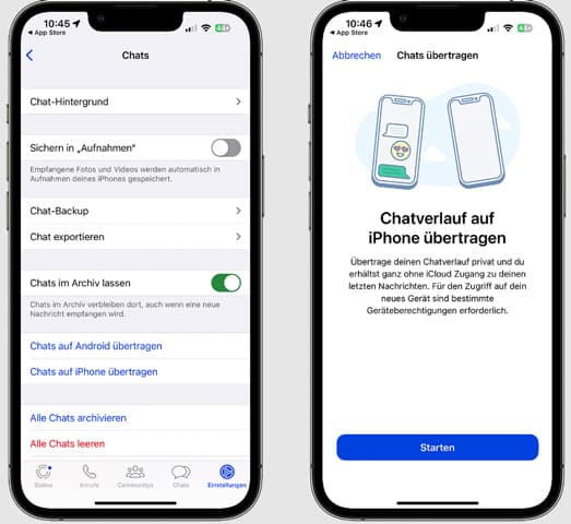 WhatsApp-Chats auf iPhone übertragen