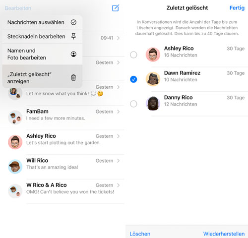 Zuletzt gelöschte SMS wiederherstellen