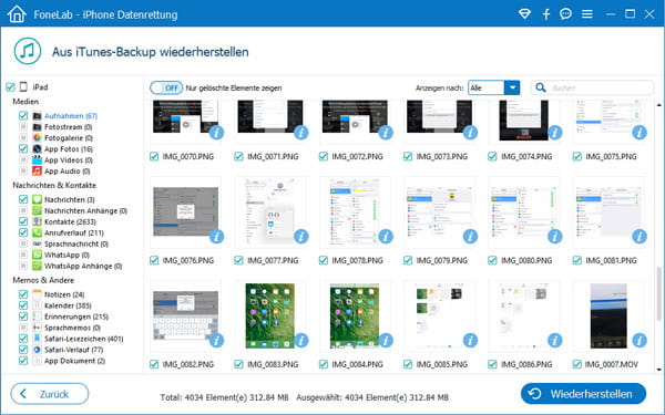 iPad Fotos wiederherstellen