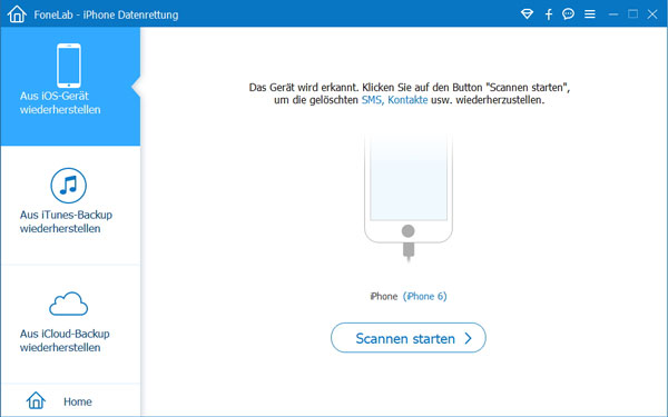 Gelöschte Dateien auf iPhone scannen