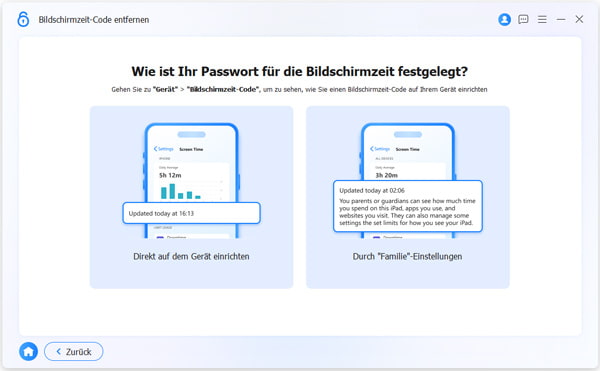 Art der Bildschirmzeit auswählen