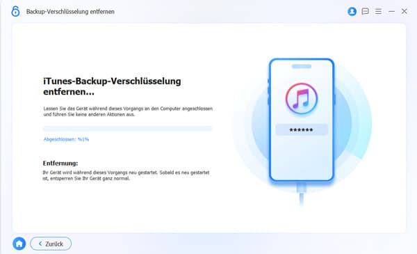Backup-Verschlüsselung entfernen