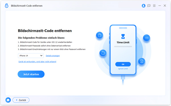 Bildschirmzeit-Code entfernen