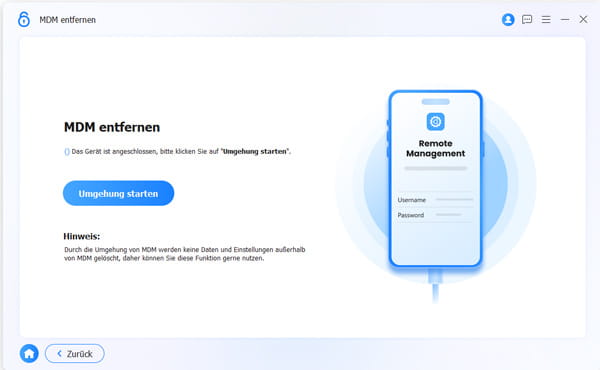 UmMDM von nicht normal verwendetem iPhone entfernen