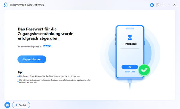 Zugangsbeschränkungs Passcode Sbrufen