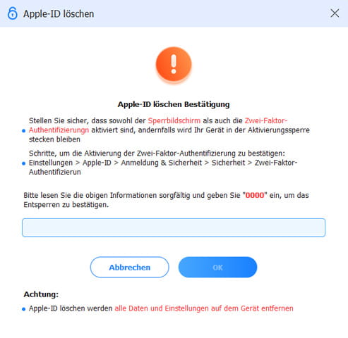 Zwei Faktoren Authentifizierung Bestaetigen
