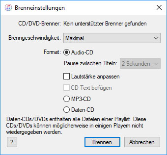 Audio-CD brennen mit iTunes