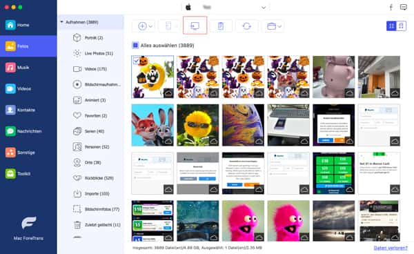 iPad-Dateien auswählen