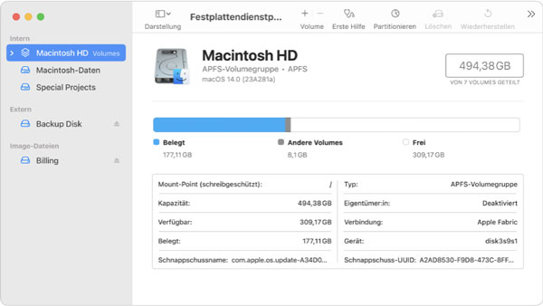 Festplattendienstprogramm verwenden