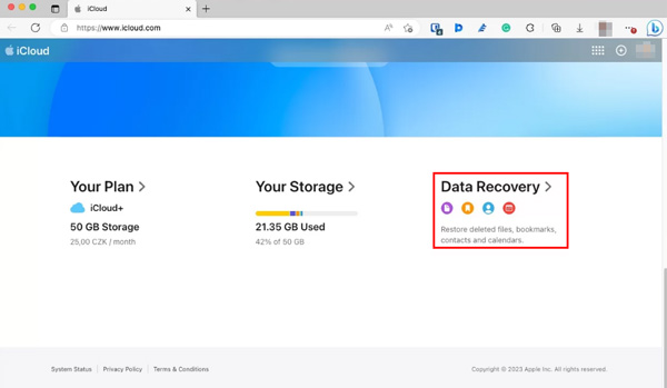 iCloud-Backup im Web öffnen
