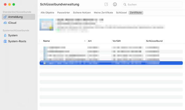 iPhone-Schlüsselbund verwalten
