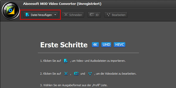 MOD und TOD Dateien importieren