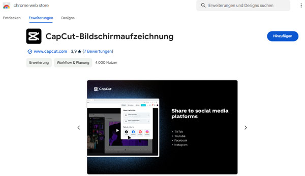 CapCut Bildschirmaufzeichnung