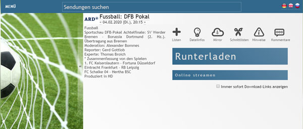 DAZN aufnehmen mit Online TV Recorder
