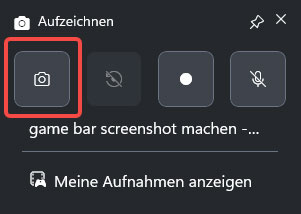 Screenshot mit Xbox Game Bar machen