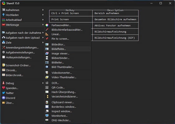 ShareX als Alternative zu Snipping Tool verwenden