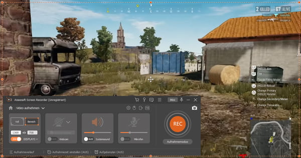 Aufnahmeberich für PUBG definieren