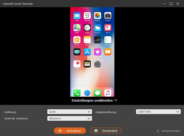 iPhone auf PC aufnehmen