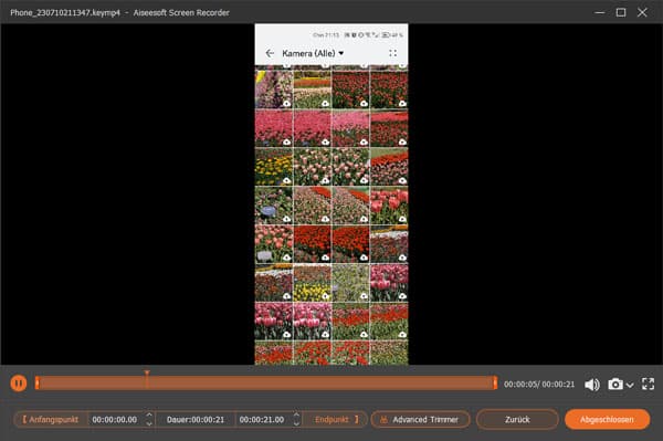 Samsung-Bildschirmaufnahme speichern