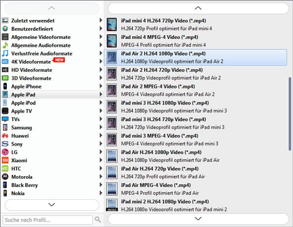 VOB als Ausgabeformat einstellen