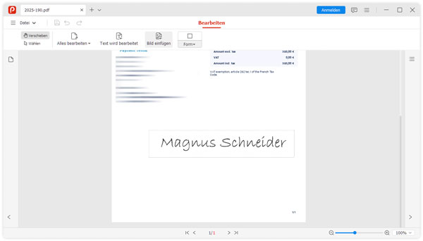 Signatur in PDF einfügen