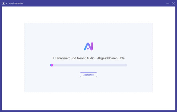 Audiodatei in KI Vocal Remover hinzufügen