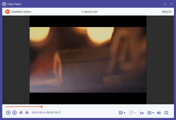 das ausgewählte Video abspielen