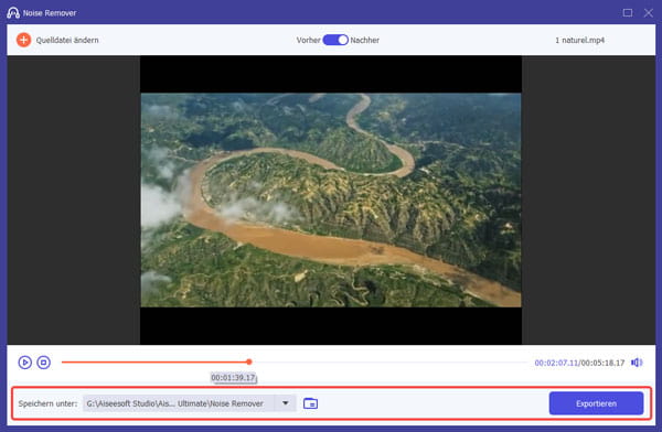 Datei ohne Geräusche speichern