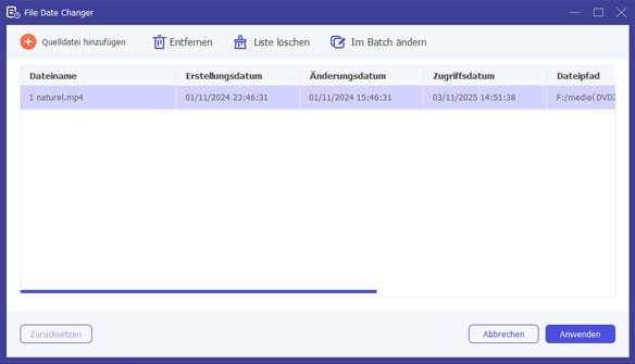 Dateidatum von Video ändern