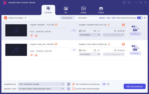 FLAC in WAV umwandeln