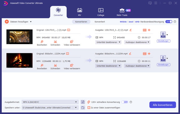 MP4-Dateien hinzufügen