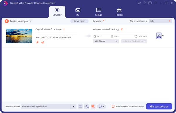 MP4 in OGG umwandeln