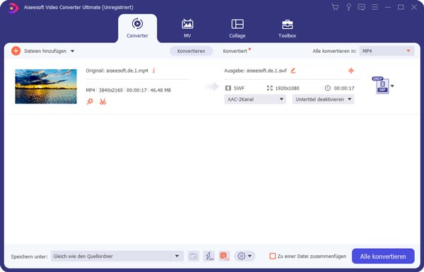 MP4 in SWF umwandeln