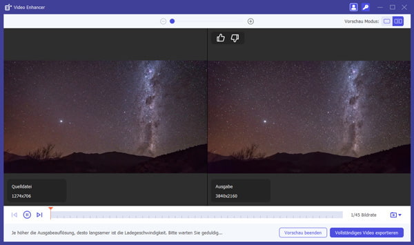 Optimiertes Video vorschauen