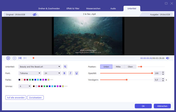Untertitel bearbeiten