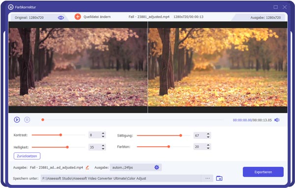 Videofarbe ausgleichen