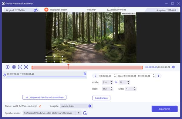 Wasserzeichen-Bereich wählen