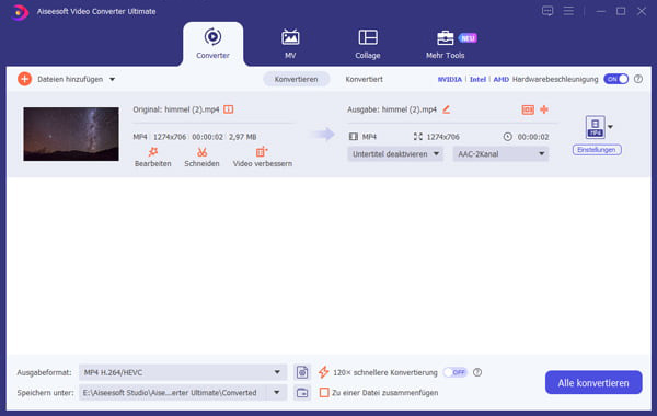 WebM Datei importieren