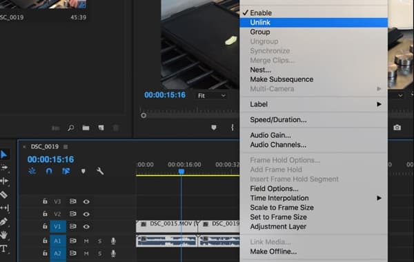 Audio von Video mit Premiere Pro entfernen