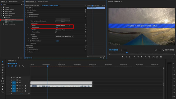 Einstellungen des Verkrümmungsstabilisators anpassen