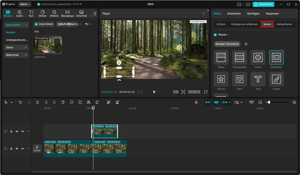 Text aus Video mit CapCut entfernen