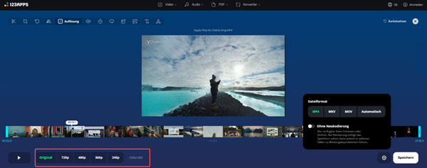Video-Auflösung online ändern