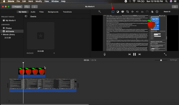 Video mit Bild überlagern mit iMovie