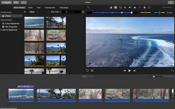 MP4-Videos auf iMovie anordnen