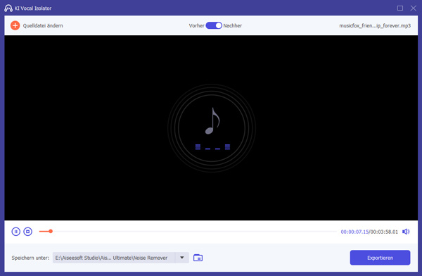 Isolierte Gesangsstimmen exportieren