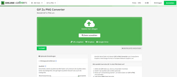 GIF in PNG umwandeln